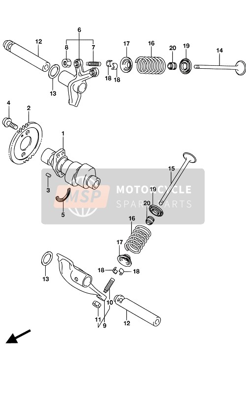 Suzuki UH125A BURGMAN 2017 Arbre À Cames & Soupape pour un 2017 Suzuki UH125A BURGMAN